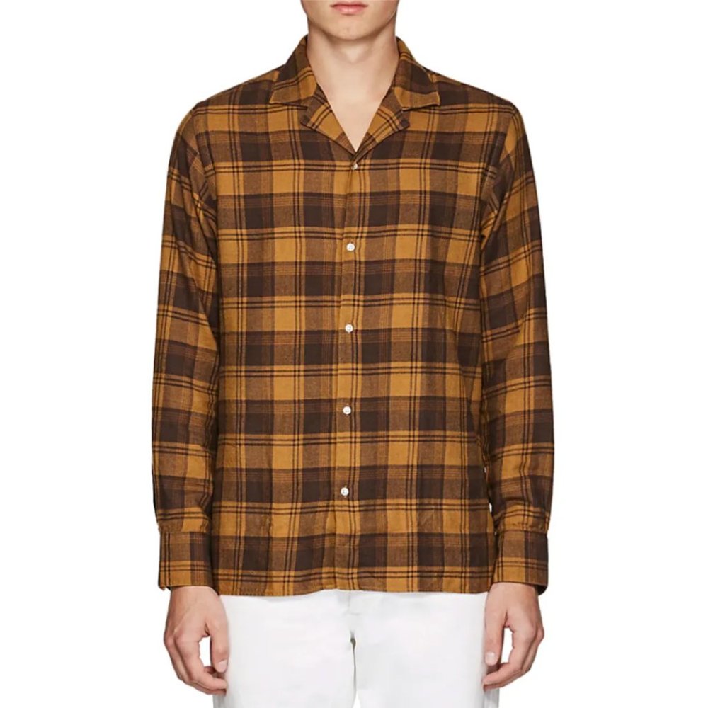 Officine Generale plaid cotton flannel shirt